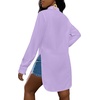 image:imageLYANER Womens Collar Neck Long Sleeve Button Down Shirts Sexy Split Hem Tops Long Blouse Shirt DressLight Purple