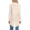 image:imageLYANER Womens Collar V Neck Split Hem Button Down Long Sleeve Long Shirt Blouse Tunic TopBeige