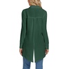 image:imageLYANER Womens Collar V Neck Split Hem Button Down Long Sleeve Long Shirt Blouse Tunic TopDark Green
