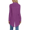 image:imageLYANER Womens Collar V Neck Split Hem Button Down Long Sleeve Long Shirt Blouse Tunic TopDeep Purple