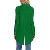 image:imageLYANER Womens Collar V Neck Split Hem Button Down Long Sleeve Long Shirt Blouse Tunic TopGreen