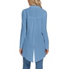 image:imageLYANER Womens Collar V Neck Split Hem Button Down Long Sleeve Long Shirt Blouse Tunic TopHaze Blue