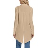 image:imageLYANER Womens Collar V Neck Split Hem Button Down Long Sleeve Long Shirt Blouse Tunic TopLight Coffee