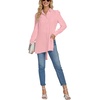 image:imageLYANER Womens Collar V Neck Split Hem Button Down Long Sleeve Long Shirt Blouse Tunic TopLight Pink