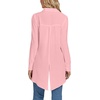 image:imageLYANER Womens Collar V Neck Split Hem Button Down Long Sleeve Long Shirt Blouse Tunic TopLight Pink
