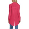 image:imageLYANER Womens Collar V Neck Split Hem Button Down Long Sleeve Long Shirt Blouse Tunic TopRose