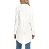 image:imageLYANER Womens Collar V Neck Split Hem Button Down Long Sleeve Long Shirt Blouse Tunic TopWhite