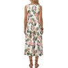 image:imageLYANER Womens Floral Print Round Neck Sleeveless Flowy A Line Casual Beach Long Sun DressesWhite
