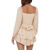 image:imageLYANER Womens Jumpsuit Lantern Long Sleeve Ruffle Layer Tie Mini Short RomperBlack Polka Dots