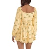 image:imageLYANER Womens Jumpsuit Lantern Long Sleeve Ruffle Layer Tie Mini Short RomperFlower Light Yellow