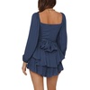image:imageLYANER Womens Jumpsuit Lantern Long Sleeve Ruffle Layer Tie Mini Short RomperSolid Navy Blue