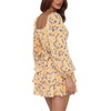 image:imageLYANER Womens Jumpsuit Lantern Long Sleeve Ruffle Layer Tie Mini Short RomperWatercolor Floral
