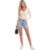 image:imageLYANER Womens Lace V Neck Long Sleeve Fitted Shirts Basic Ribbed Knit Tops Going Out Trendy TopBeige