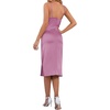 image:imageLYANER Womens Satin Drape Cowl Neck Sleeveless Strappy Cami Split Slit Party Midi DressDusty Purple