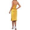 image:imageLYANER Womens Satin Drape Cowl Neck Sleeveless Strappy Cami Split Slit Party Midi DressGinger