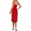 image:imageLYANER Womens Satin Drape Cowl Neck Sleeveless Strappy Cami Split Slit Party Midi DressRed