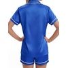 image:imageLYANER Womens Satin Pajamas for Women Silk 2 Piece Pj Sets Short Sleeve Button Down LoungewearBright Blue