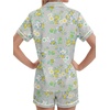 image:imageLYANER Womens Satin Pajamas for Women Silk 2 Piece Pj Sets Short Sleeve Button Down LoungewearGreen Print