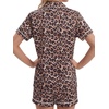 image:imageLYANER Womens Satin Pajamas for Women Silk 2 Piece Pj Sets Short Sleeve Button Down LoungewearLeopard Print