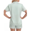 image:imageLYANER Womens Satin Pajamas for Women Silk 2 Piece Pj Sets Short Sleeve Button Down LoungewearMint Green