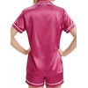image:imageLYANER Womens Satin Pajamas for Women Silk 2 Piece Pj Sets Short Sleeve Button Down LoungewearRose