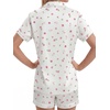 image:imageLYANER Womens Satin Pajamas for Women Silk 2 Piece Pj Sets Short Sleeve Button Down LoungewearWhite Floral Print