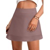 image:imageLYANER Womens Satin Silky Mini Skirt Elastic High Waisted Side Zipper A Line Flowy Short SkirtsDusty Purple