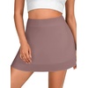 image:imageLYANER Womens Satin Silky Mini Skirt Elastic High Waisted Side Zipper A Line Flowy Short SkirtsDusty Purple