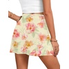 image:imageLYANER Womens Satin Silky Mini Skirt Elastic High Waisted Side Zipper A Line Flowy Short SkirtsFloral Beige