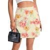 image:imageLYANER Womens Satin Silky Mini Skirt Elastic High Waisted Side Zipper A Line Flowy Short SkirtsFloral Beige