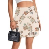 image:imageLYANER Womens Satin Silky Mini Skirt Elastic High Waisted Side Zipper A Line Flowy Short SkirtsFloral Champagne