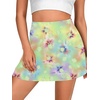 image:imageLYANER Womens Satin Silky Mini Skirt Elastic High Waisted Side Zipper A Line Flowy Short SkirtsFloral Light Green