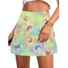 image:imageLYANER Womens Satin Silky Mini Skirt Elastic High Waisted Side Zipper A Line Flowy Short SkirtsFloral Light Green