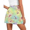 image:imageLYANER Womens Satin Silky Mini Skirt Elastic High Waisted Side Zipper A Line Flowy Short SkirtsFloral Light Green