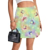 image:imageLYANER Womens Satin Silky Mini Skirt Elastic High Waisted Side Zipper A Line Flowy Short SkirtsFloral Light Green