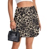 image:imageLYANER Womens Satin Silky Mini Skirt Elastic High Waisted Side Zipper A Line Flowy Short SkirtsLeopard Khaki