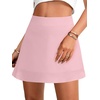 image:imageLYANER Womens Satin Silky Mini Skirt Elastic High Waisted Side Zipper A Line Flowy Short SkirtsLight Pink