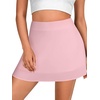 image:imageLYANER Womens Satin Silky Mini Skirt Elastic High Waisted Side Zipper A Line Flowy Short SkirtsLight Pink