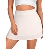 image:imageLYANER Womens Satin Silky Mini Skirt Elastic High Waisted Side Zipper A Line Flowy Short SkirtsSolid Beige1