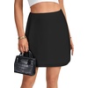 image:imageLYANER Womens Satin Silky Mini Skirt Elastic High Waisted Side Zipper A Line Flowy Short SkirtsSolid Black With Lining