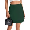 image:imageLYANER Womens Satin Silky Mini Skirt Elastic High Waisted Side Zipper A Line Flowy Short SkirtsSolid Dark Green1 With Lining