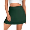 image:imageLYANER Womens Satin Silky Mini Skirt Elastic High Waisted Side Zipper A Line Flowy Short SkirtsSolid Dark Green1 With Lining