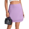 image:imageLYANER Womens Satin Silky Mini Skirt Elastic High Waisted Side Zipper A Line Flowy Short SkirtsSolid Lilac1