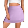 image:imageLYANER Womens Satin Silky Mini Skirt Elastic High Waisted Side Zipper A Line Flowy Short SkirtsSolid Lilac1 With Lining
