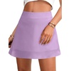 image:imageLYANER Womens Satin Silky Mini Skirt Elastic High Waisted Side Zipper A Line Flowy Short SkirtsSolid Lilac1 With Lining