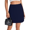 image:imageLYANER Womens Satin Silky Mini Skirt Elastic High Waisted Side Zipper A Line Flowy Short SkirtsSolid Navy1 With Lining