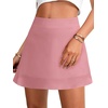 image:imageLYANER Womens Satin Silky Mini Skirt Elastic High Waisted Side Zipper A Line Flowy Short SkirtsSolid Pink1 With Lining