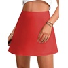 image:imageLYANER Womens Satin Silky Mini Skirt Elastic High Waisted Side Zipper A Line Flowy Short SkirtsSolid Red With Lining