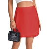 image:imageLYANER Womens Satin Silky Mini Skirt Elastic High Waisted Side Zipper A Line Flowy Short SkirtsSolid Red With Lining