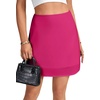 image:imageLYANER Womens Satin Silky Mini Skirt Elastic High Waisted Side Zipper A Line Flowy Short SkirtsSolid Rose Red1 With Lining